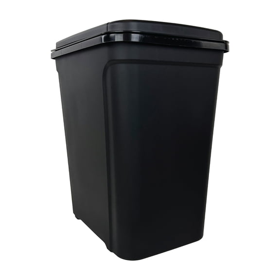 Kitchen Trash Can with Touch Top Lid | 7.6 Gallon Compact Plastic Garbage Bin, Durable Black Waste Container for Home and Office