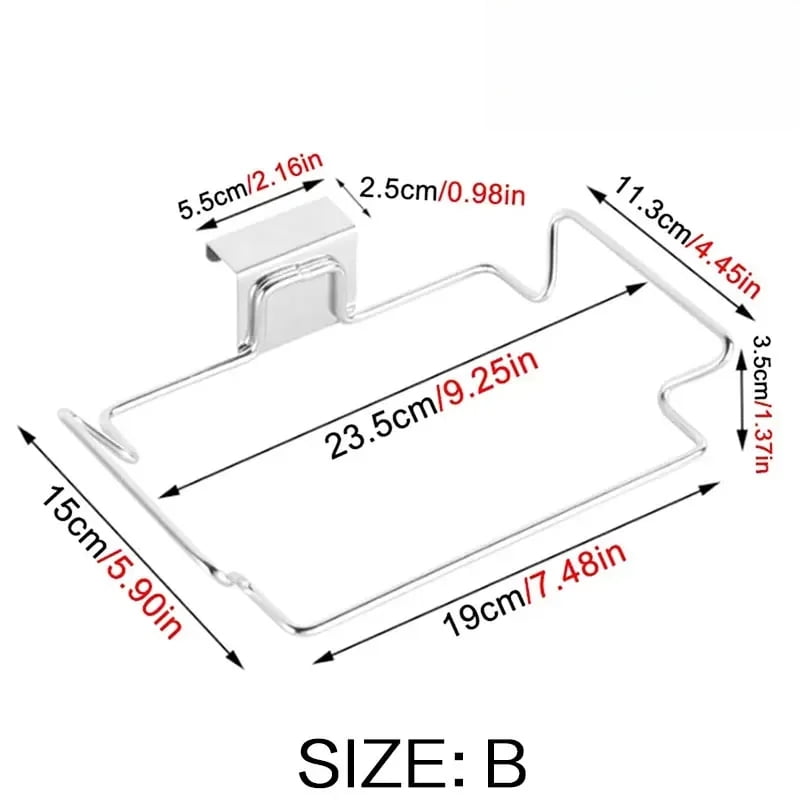 Kitchen Trash Rack Cabinet Door Garbage Bags Holder Stainless Steel ...