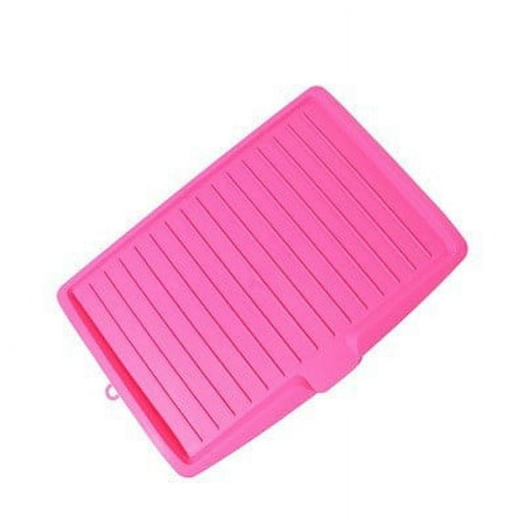 Kitchen Tray Hard Plastic Rectangular Draining Board | Multi-Purpose Dish Drip Mat & Storage Rack - Efficient Drainage Design | Easy-Clean Surface | 17.6 x 12.2 Inch Counter Organizer | Hanging Hole
