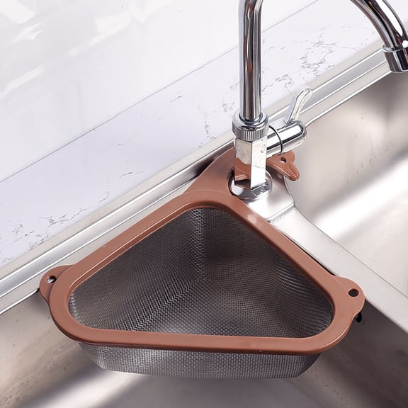Kitchen Triangular Drain Strainer Set Multifunctional Hanging Food Catcher Trough for Household Water Channel