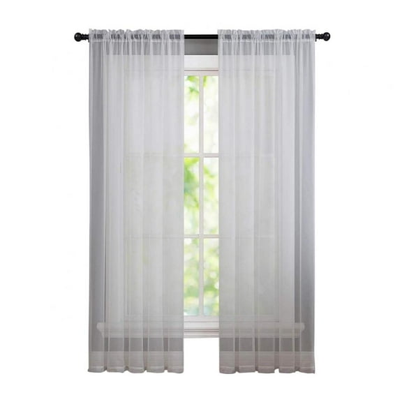 Kitchen Tulle Curtains,Translucidus Modern Home Window Decoration,White Sheer Voile Curtains for Living Room,100cmX200cm White
