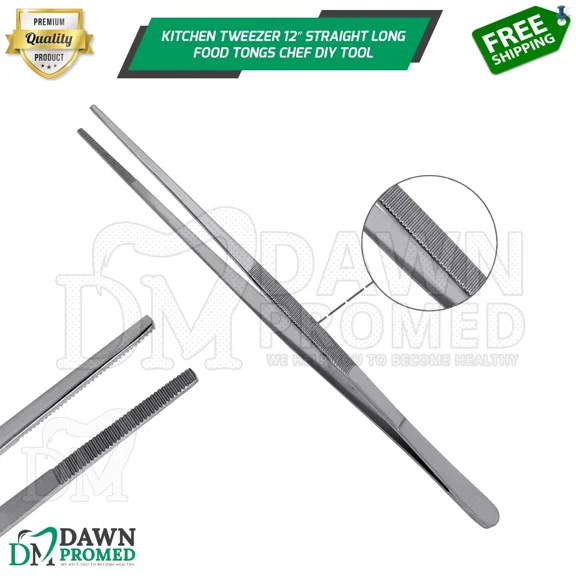 Kitchen Tweezer 12? Straight Tip Bbq Grill Plating Long Food Tongs Chef Diy Tool