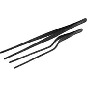 Kitchen Tweezers 10 Inch Straight and 8 Inch Offset - Culinary Precision Tongs Professional Kitchen Long Tweezers Set of 2 pieces - BBQ, Plating, Multi-use