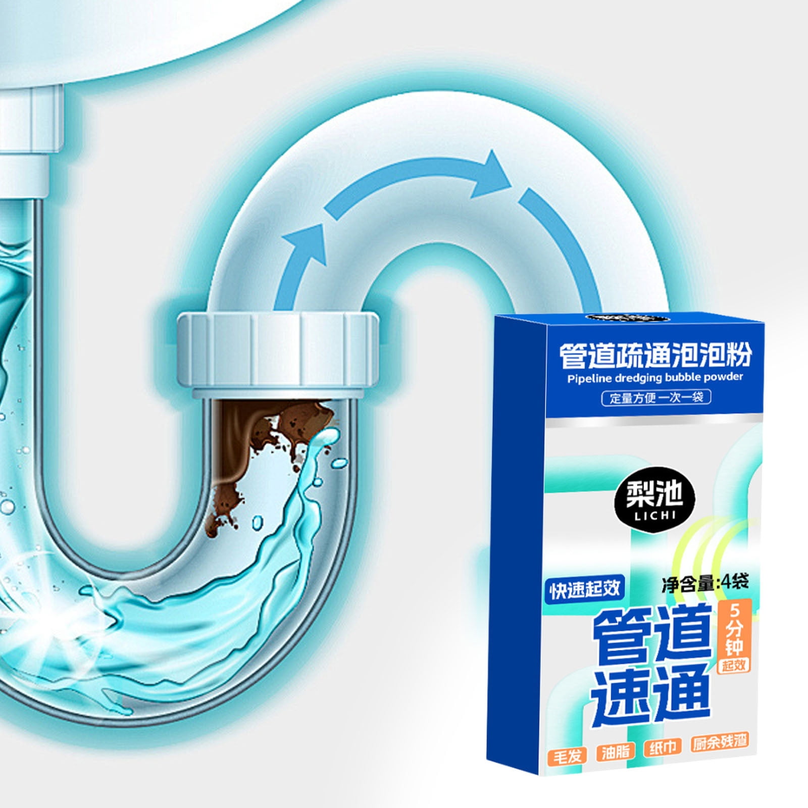 Kitchen Unblocker Pipeline Dredging Agent Drain Clog Agent Powerful