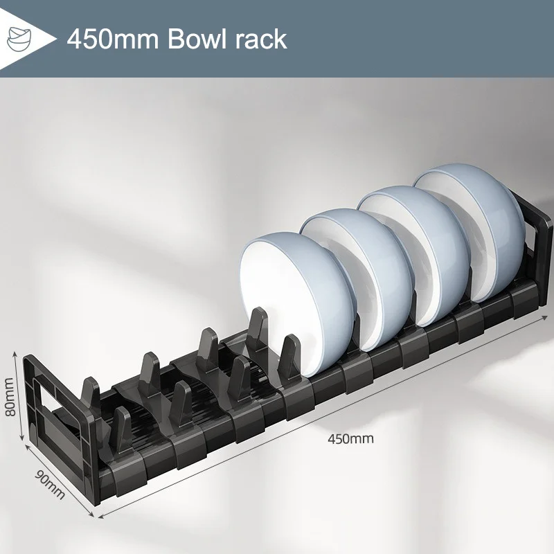 Kitchen Under Cabinet Bowl and Dish Rack Cabinet Drawer Storage Rack ...