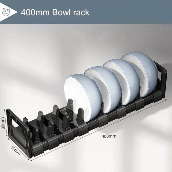 Kitchen Under Cabinet Bowl and Dish Rack Cabinet Drawer Storage Rack Plate Drying Rack Tableware Bowl Dish Partition Adjustable