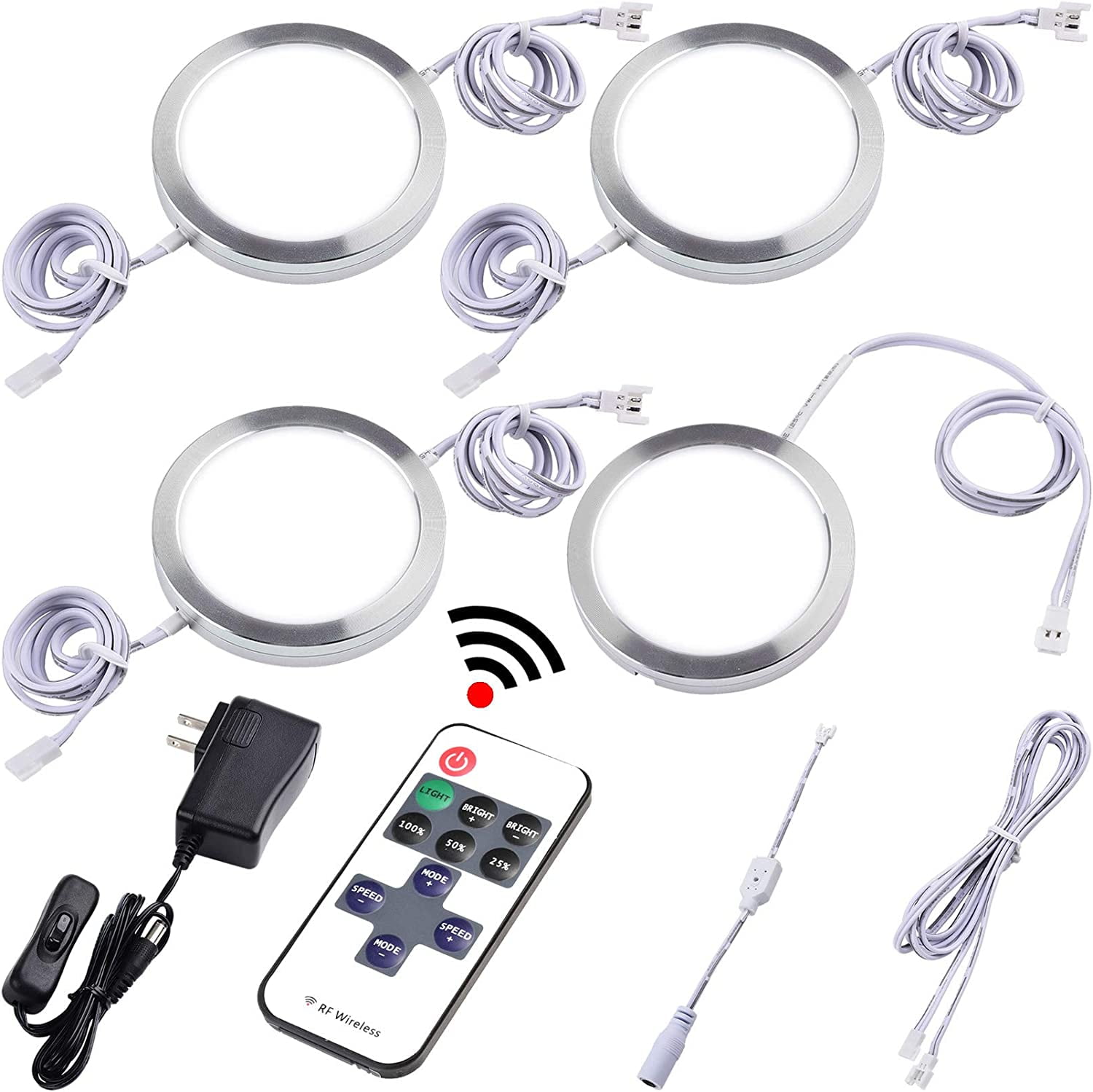 Kitchen Under Lights Kit, 120V Electric Wired LED Puck Lights