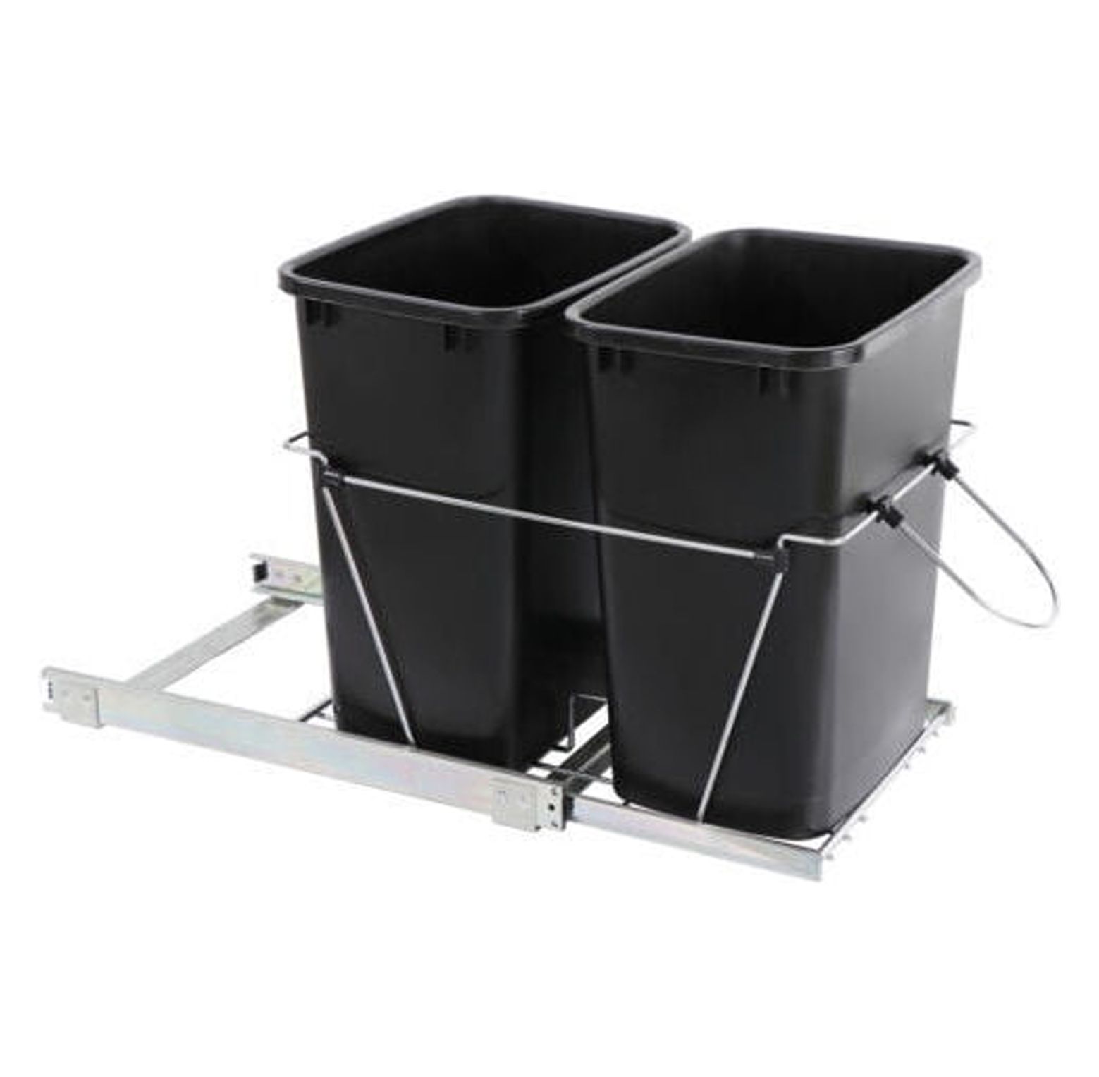 Kitchen Under Waste Container Pull Out Trash Double Garbage Can
