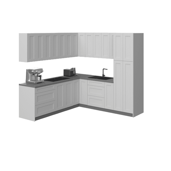 Kitchen Urban Collection White Matte Color Base Size 8x8Ft Wide