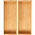 thumbnail image 1 of Kitchen Utensil Drawer Organizer, Bamboo Silverware Cutlery Flatware Organizer Bins, Wooden Container Storage Trays for Bathroom Vanity Junk Drawer, 15" x 6" Set of 2, 1 of 16