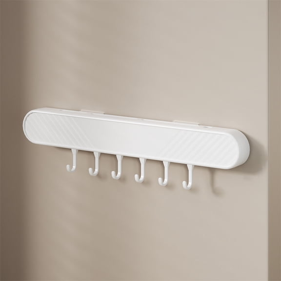Kitchen Utensil Hanger Wall Mounted Hooks, No Drilling Insertion Knife Hanging Rack, with 6 Hooks, Kitchen Knife Holder, for Hanging Cooking Utensils, Mugs, Spoons