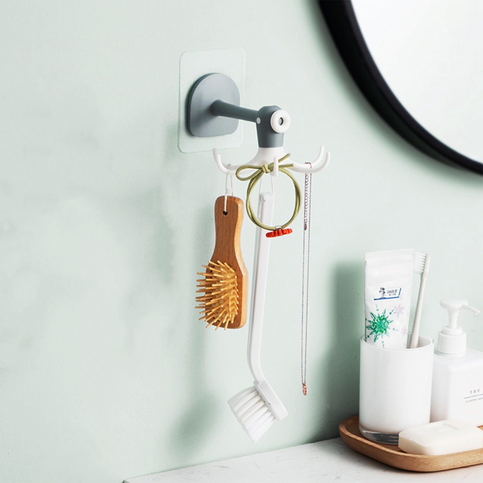 Kitchen Utensil Hanger With 6 Hooks Shaped Under Pegboard