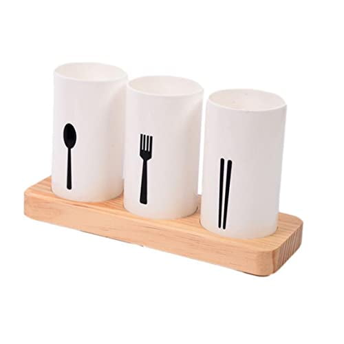 Kitchen Utensil Holder Drain Tableware Utensil Caddy Flatware Organizer