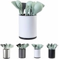 thumbnail image 1 of Kitchen Utensil Holder Extra Large 360°Rotating For Counter Organizer Stainless Steel Storage Cooking Silverware Caddy 3 Compartment Flatware Spoon Spatula Tool Cutlery Container（White）, 1 of 4