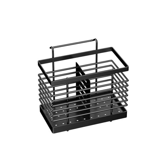 Kitchen Utensil Holder, Rectangular Metal Storage Wire Basket,Stainless Steel Utensil Organizer for Forks Spoons Spatula Black