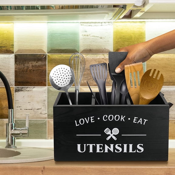 Kitchen Utensil Holder Silverware Holder for Forks, Spoons, Knives
