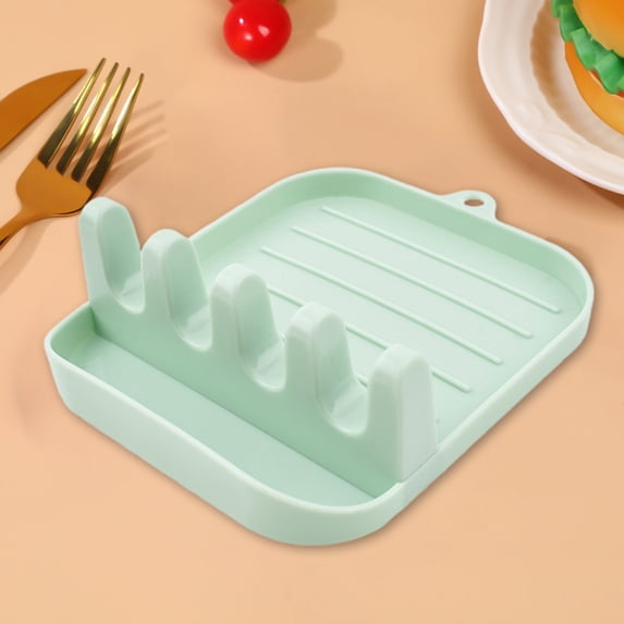 Kitchen Utensil Holder, Spatula Stand, Countertop Pot Lid Rest with Drip Tray, Foldable Cookware Organizer for Stove Spoon Chopstick Storage