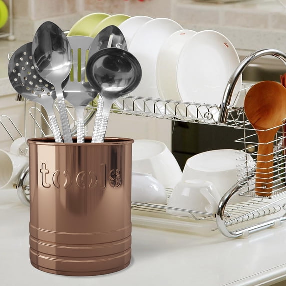 Kitchen Store Layout Kitchen Utensil Holder with Embossed TOOLS Design, Stainless Steel ...