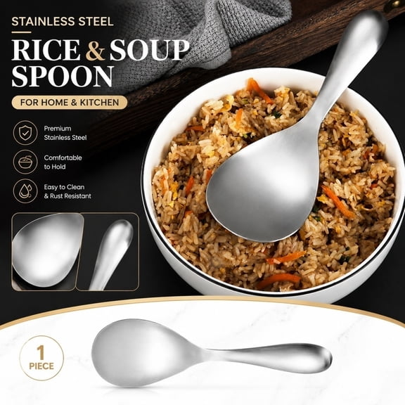 Kitchen Utensil, Multi-Functional Curved Serving Scoop for Rice, Soup, and Small Dessert Servings, Suitable for Family Daily Meals and Potluck Party Serving, Budget-Friendly