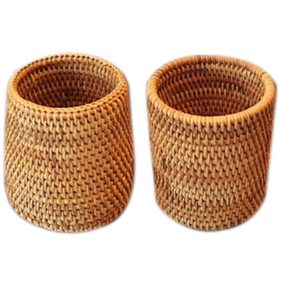 Kitchen Utensil Organizer 2-Pack Odor-Free Autumn Vine Rattan Holders A/B 7.5x7.5x10/7.5x9x10 cm for Busy  I762600