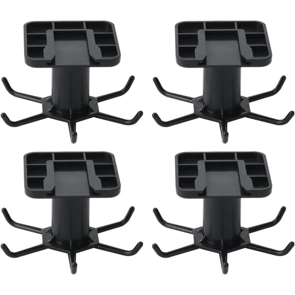 Kitchen Utensil Organizer, 360 Rotating Hooks for Wall Mounted Retractable Pull-Out Base, Space-Saving Utensil Hanger for Kitchen and Closet (4 Pieces)
