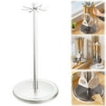 thumbnail image 1 of Kitchen Utensil Rack With 8 Hooks, Aluminum Rotating Utensil Holder For Kitchen Counter, Kitchen Utensil Organizer Hanger (White), 1 of 9