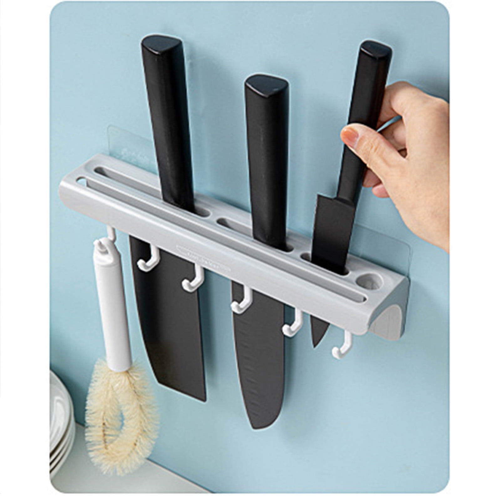 Kitchen Utensil Rack With Slidable S Hooks For Hanging Pots And Pans