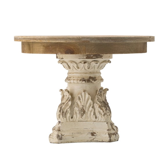 Kitchen Utensil Set D10.5" x 7.5" Cake Stand, Wood Cake Plate with Magnesium Base,Kitchen Sink Caddy
