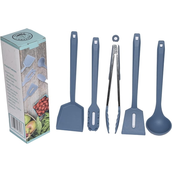 Kitchen Utensil Set  Eco Friendly, Ocean Safe, 5PCS with Soft Grip handles Great for boats, RVs and Kitchens