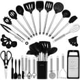 thumbnail image 1 of Kitchen Utensil Set-Silicone Cooking Utensils-33 Kitchen Gadgets & Spoons for Nonstick Cookware-Silicone and Stainless Steel Spatula Set-Best Kitchen Tools, Useful Pots and Pans Accessories, 1 of 7