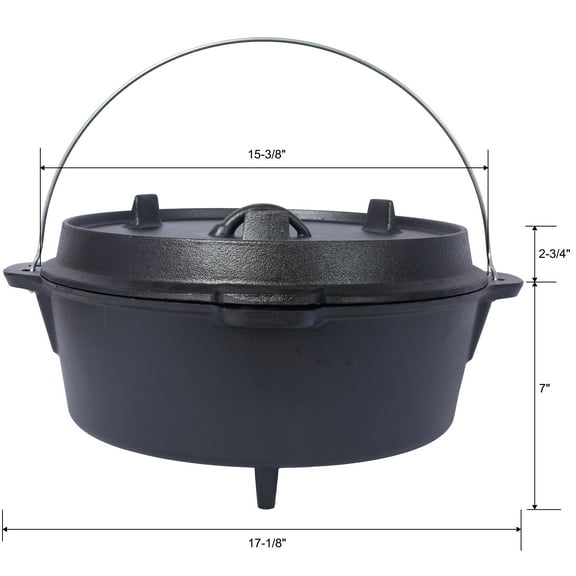 Kitchen Utensil Set pre-Seasoned Cast Iron Dutch Oven With Skillet Lid, Outdoor Camping Deep Pot for Camping Fireplace Cooking BBQ Baking Campfire, Leg Base, 12 Quart,Kitchen Sink Caddy