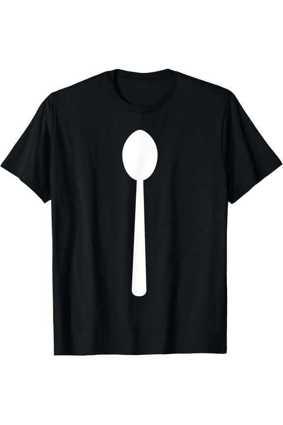Kitchen Utensil Spoon Simple Easy Halloween Party Costume T-Shirt men and women can wear, black, white, gifts