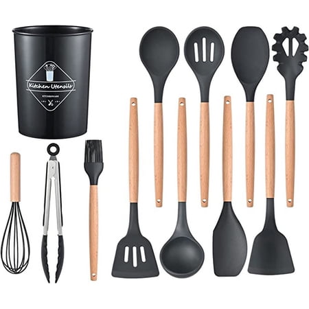 Kitchen Utensile Set 12 piece, Silicone Cooking Utensil Set, Non Stick Cookware is Heat Resistant, BPA Free, Cooking Tools, Stirring Kitchen Tool Set