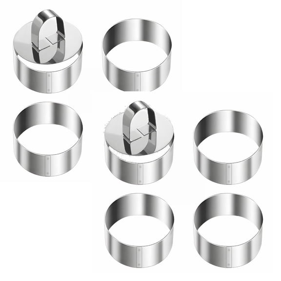 Kitchen Utensils,4Pack Round Cake Ring Mold, 3 inch Stainless Steel Baking Ring Molds with Pusher, Round Food Ring Dessert Mousse Molds Cooking Rings, Easy Release Crumpet Rings, Dishwasher S 2PCS
