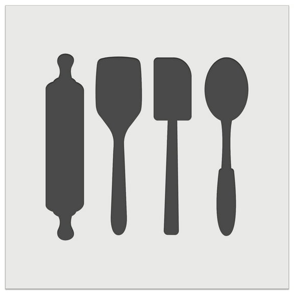 Kitchen Utensils Baking Cooking DIY Cookie Wall Craft Stencil - 3.5 Inch