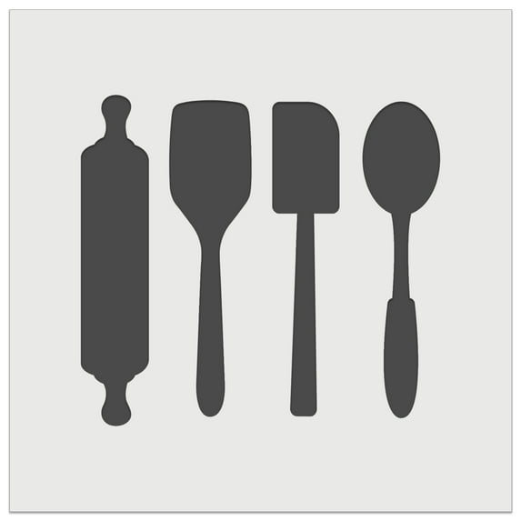 Kitchen Utensils Baking Cooking DIY Cookie Wall Craft Stencil - 5.5 Inch