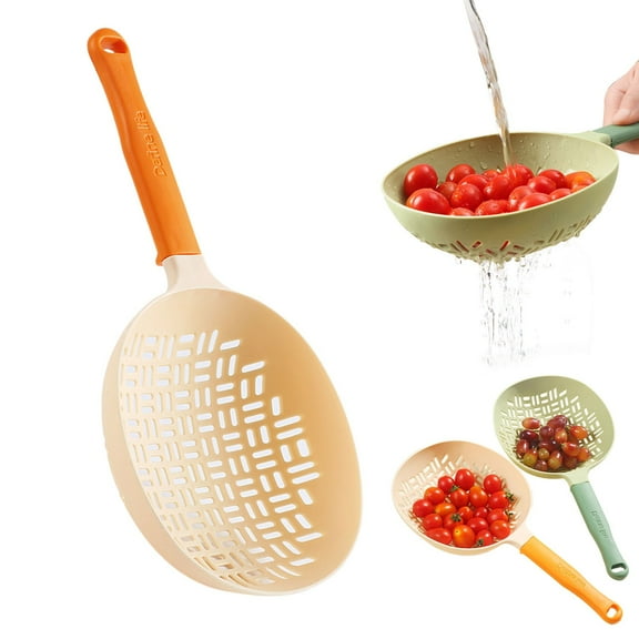 Kitchen Utensils Clearance Scoop Plus Colander Spoon Drainer/Strainer Scoop Drain And Dishwasher, Orange