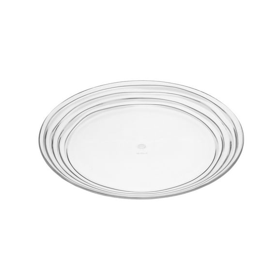 Kitchen Utensils Designer Swirl 9" Plastic Dessert Plates Set of 4, Crystal Clear Plastic Plates, Kitchen Plates for All Occasions BPA Free Dishwasher Safe,Cutlery Sets