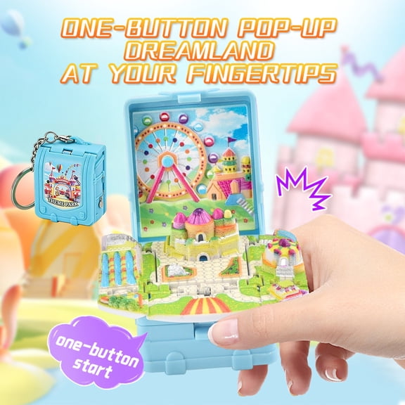 Kitchen Utensils Gadgets - Chil,dren's Playground Stereoscopic Playground Campus Folding Backpack Keychain Toy Student Bag Hanging