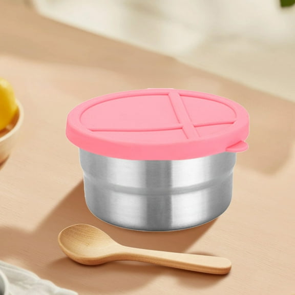 Kitchen Utensils & Gadgets - Stainless Steel Fresh Keeping Box Chil-dren's Lunch Box Dividing Box Silicone Lid Sealed Snack Box Portable Seasoning Box