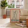 thumbnail image 1 of Kitchen Utensils Let S Eat Poster Aesthetic Decor Wall Art Retro Drawing Trendy Design1 Poster, Unframed Size 12x18, 1 of 4