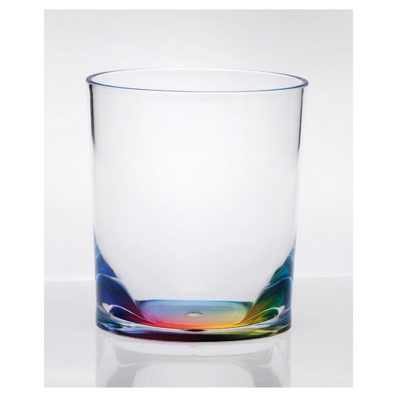 4-Piece Acrylic Drinking Glasses Set - 12Oz Oval Halo Tumblers, Bpa Free, Unbreakable Crystal Clear Plastic Cups Five