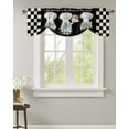 thumbnail image 1 of Kitchen Utensils Plaid Short Window Curtain Adjustable Tie Up Valance for Living Room Kitchen Window Drapes, 1 of 6
