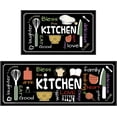 thumbnail image 1 of Kitchen Utensils Rugs Black Kitchen Mats for Floor 2 Piece, Anti Fatigue Floor Mat for Kitchen, Kitchen Floor Mats for in Front of Sink and Kitchen Matt for Standing for Kitchen Decor 17"X30"+17"X47", 1 of 6