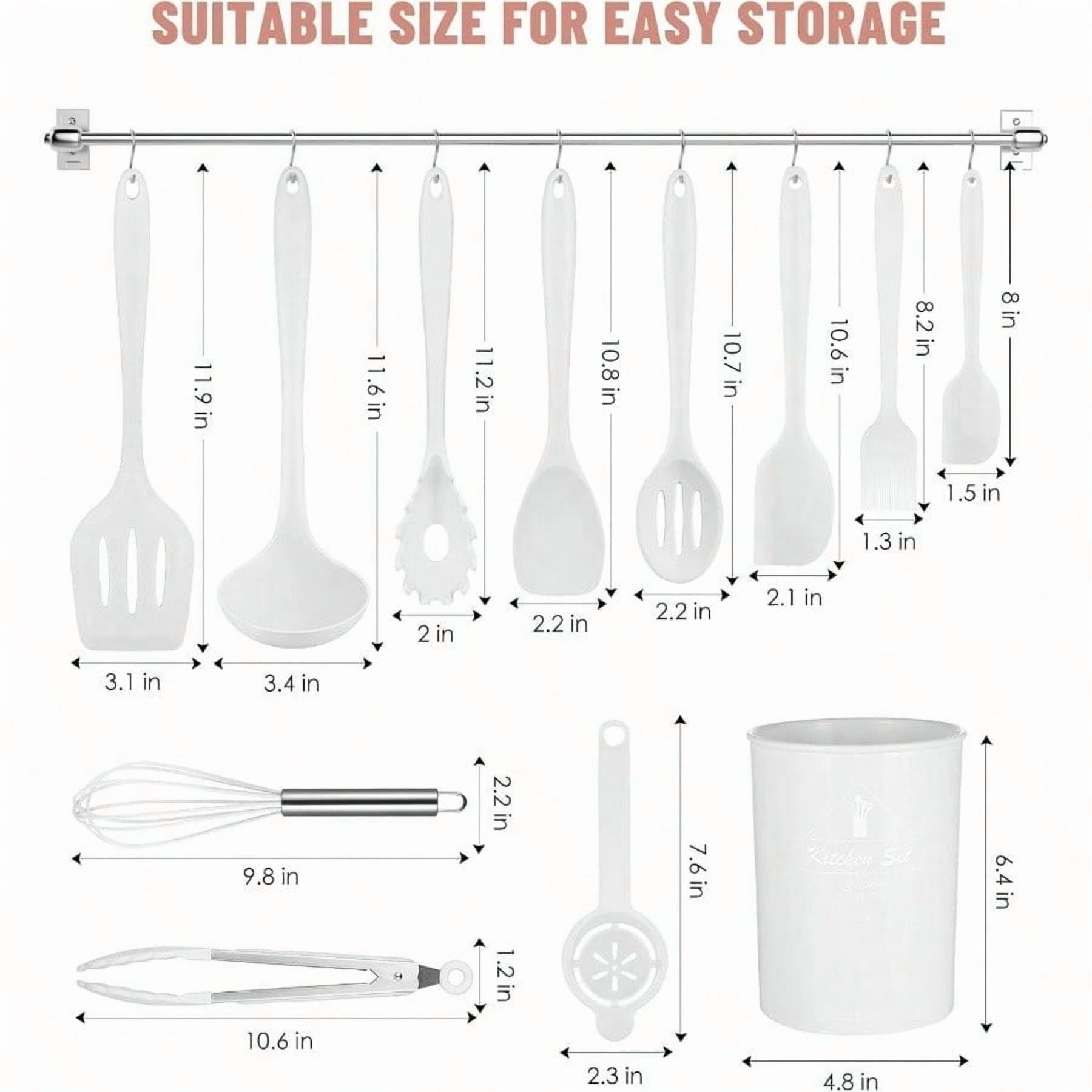Kitchen Utensils Set - 12 Pieces Silicone Cooking Utensils Set ...