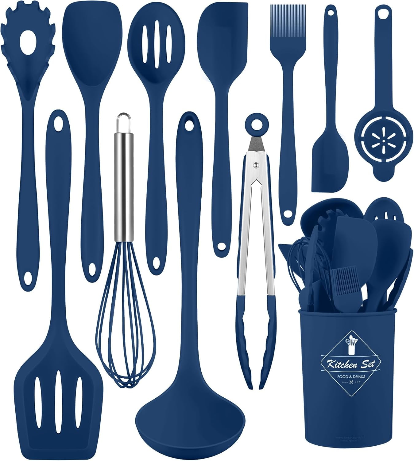 Kitchen Utensils Set-12 Pieces Silicone Cooking Utensils Set ...