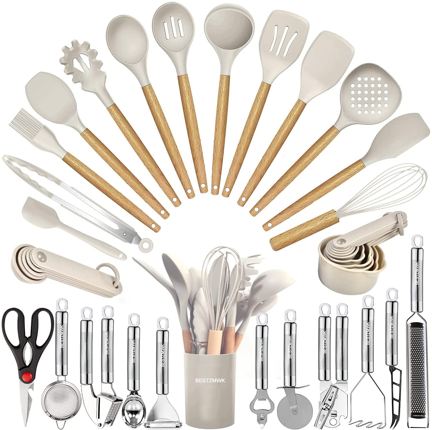Kitchen Utensils Set- 35 PCs Cooking with Grater,Tongs, Spoon Spatula ...