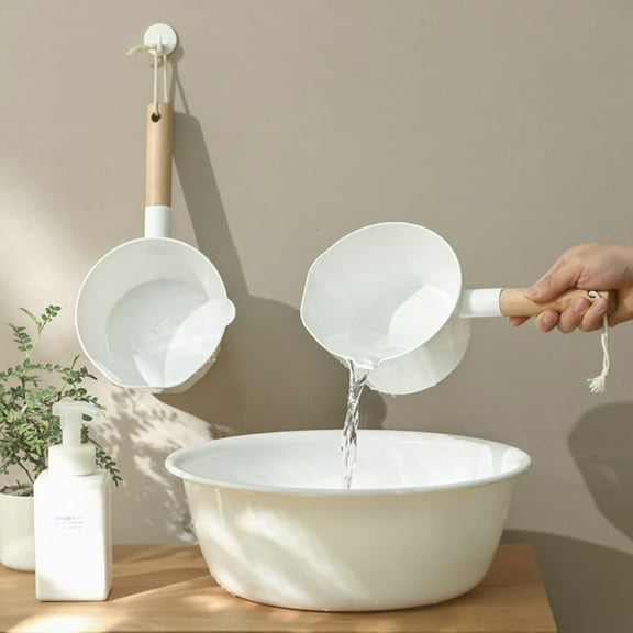 Kitchen Utensils,Water Long Handle Plastic Water Bathroom Hair Washing Spoons Kitchen Water Water With String Spoon Kitchen Home Tools