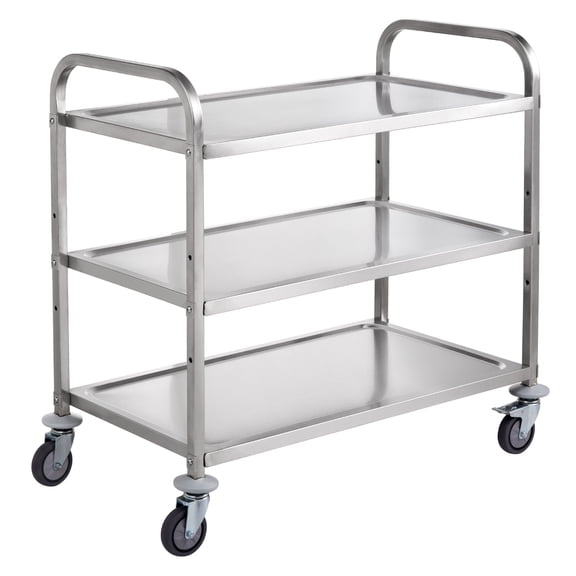 Kitchen Utility Cart, 3 Tiers, Wire Rolling Cart w/ 450LBS Capacity, Steel Service Cart on Wheels