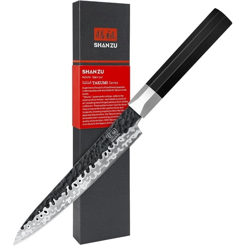 Kitchen Utility Knife 6 inch, 7 Layers 9Cr18MoV High Carbon Steel Japanese Chef Knife for Slicing/Chopping/Dicing, Professional Super Sharp Gyuto Knife with Ergonomic G10 Fiberglass Handle